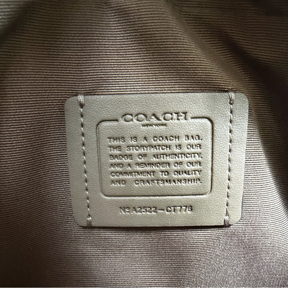 Coach Satchel Crossbody Dark Stone Leather Gold CT776 - Picture 14 of 16